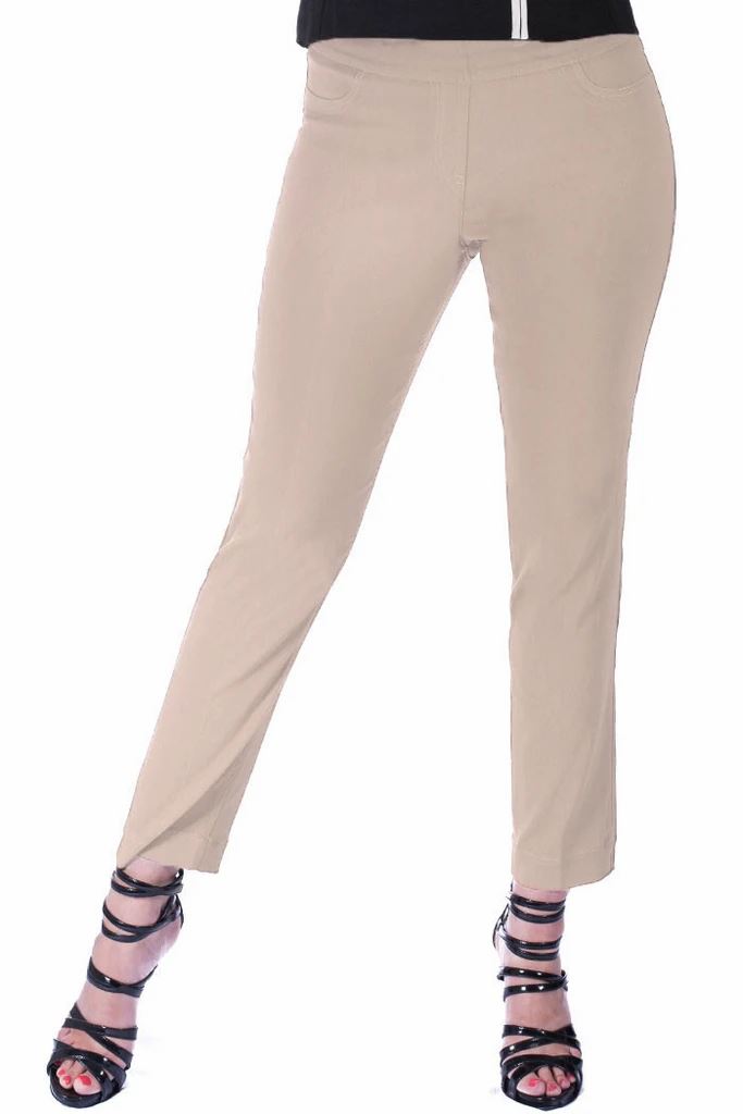 Multiples Plus Size Stone Wide Band Pull On Ankle Pant M2623PA