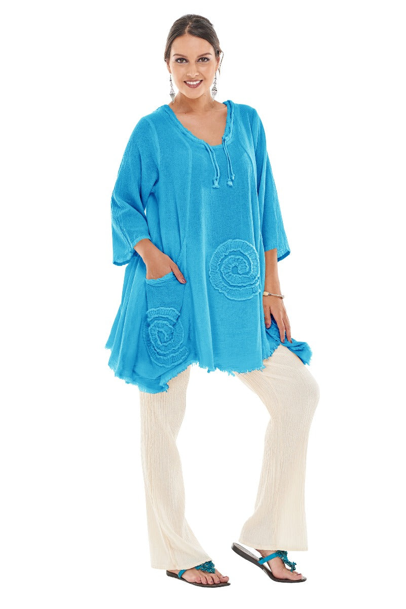 Oh My Gauze Ocean Circle Pullover Tunic