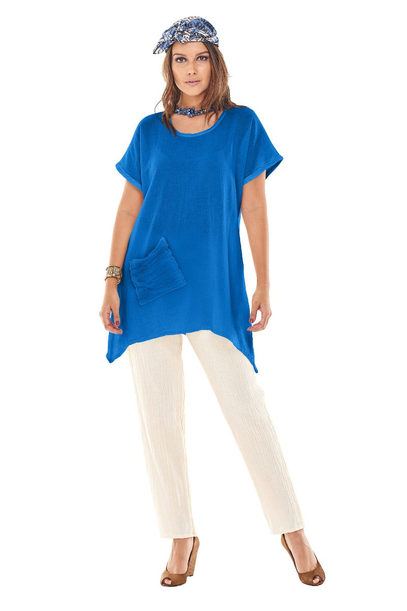 Oh My Gauze Blueberry Top with Pocket Faith