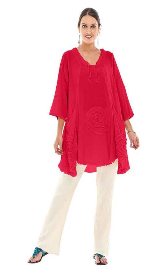 Oh My Gauze Crimson Circle Tunic