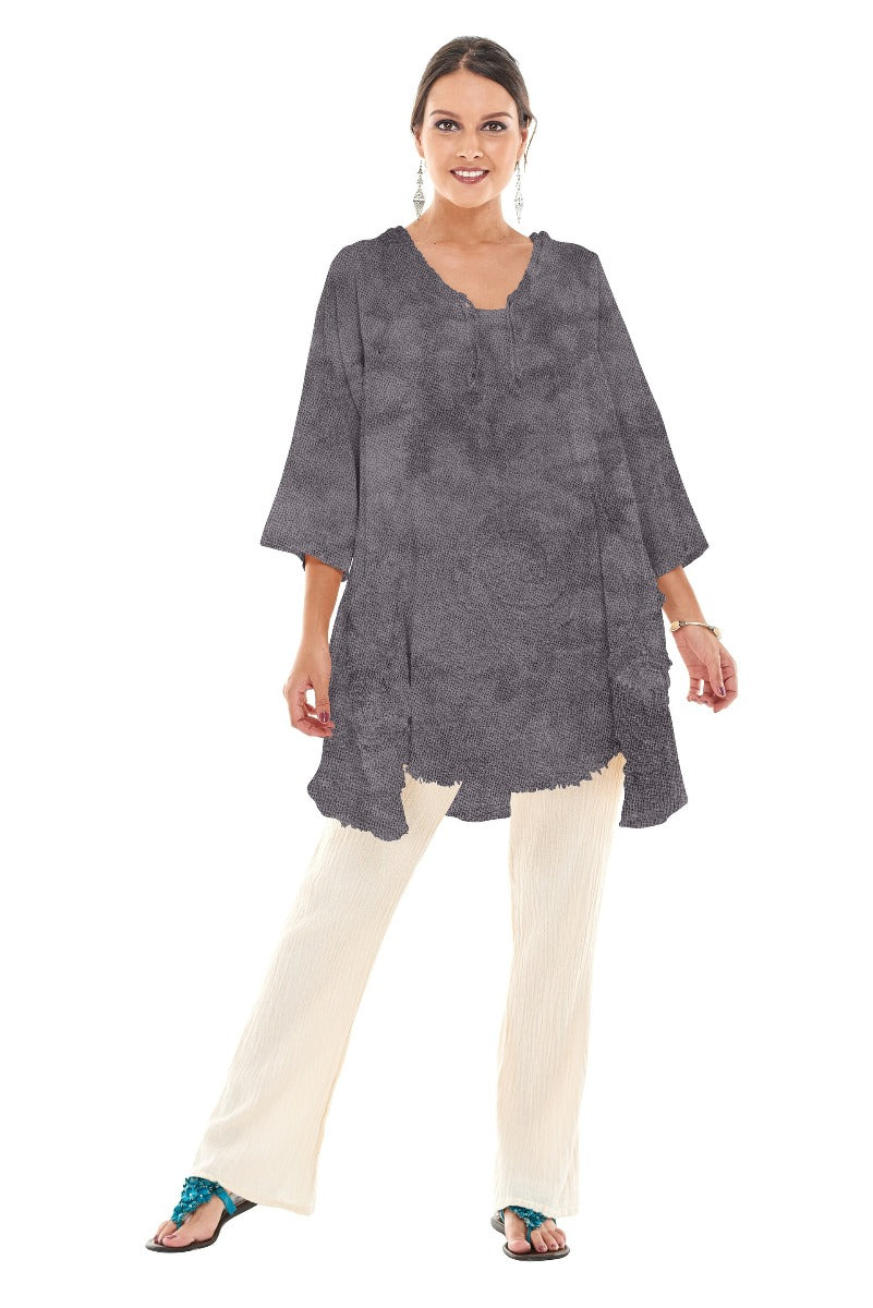 Oh My Gauze Washed Black Circle Pullover Tunic